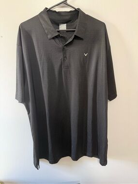 Callaway Black Men's Short-Sleeve Polo with Subtle Logo
